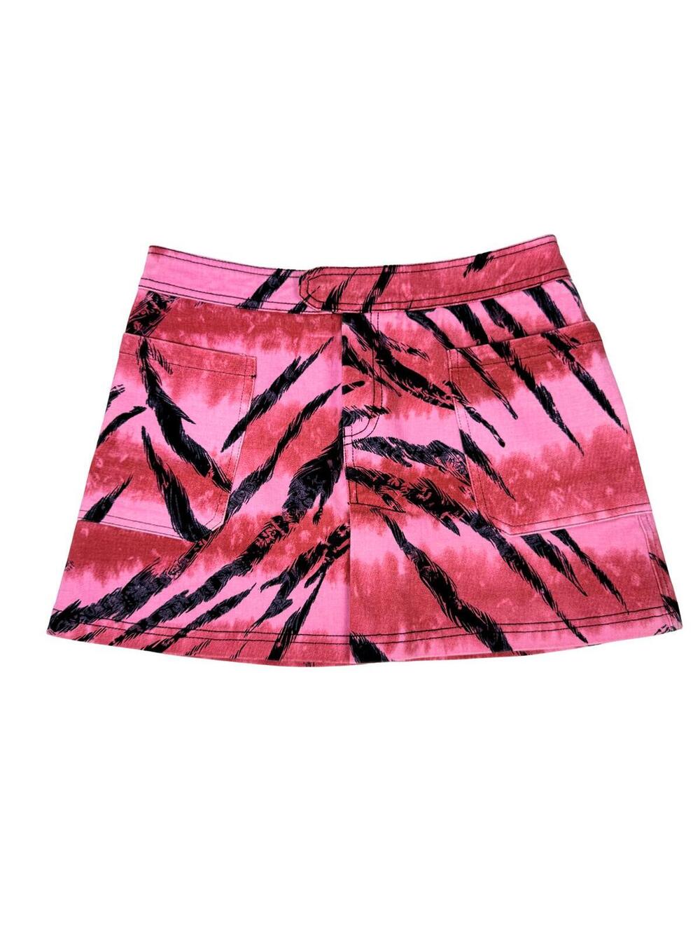 I.AM.GIA Pink Tiger Print Mini Skirt Size S Y2K Indie Sleaze Low Rise - Picture 2 of 5